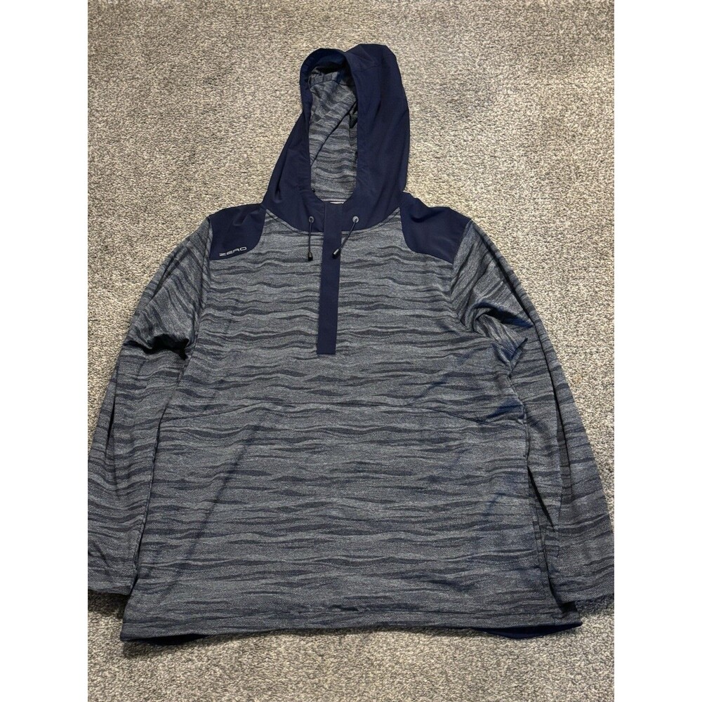 Zero Restriction Wave textured Hoodie‎ Navy Heather Mens XXL Golf NWOT